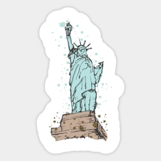 Statue of Liberty watercolor sketch Sticker